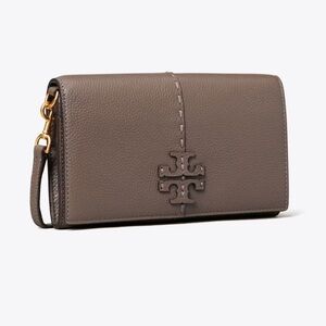 Tory Burch McGraw Wallet Crossbody Bag in Silver Maple